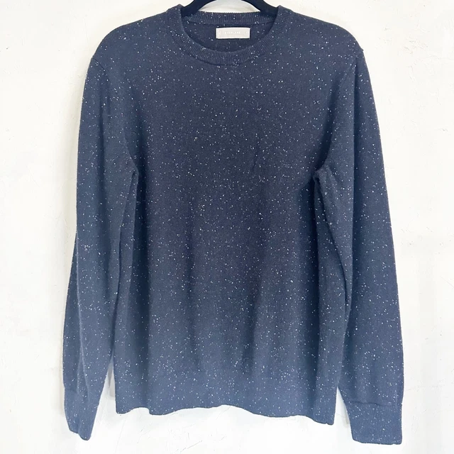 Everlane The Cashmere Crew Sweater Dark Navy Donegal Men's Large