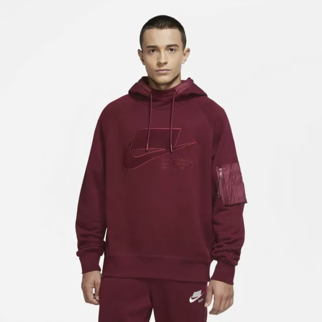 NIKE SPORTSWEAR BLOCK Futura Hoodie CU3797 638 Beetroot Maroon Burgundy NSW 79.99 PicClick