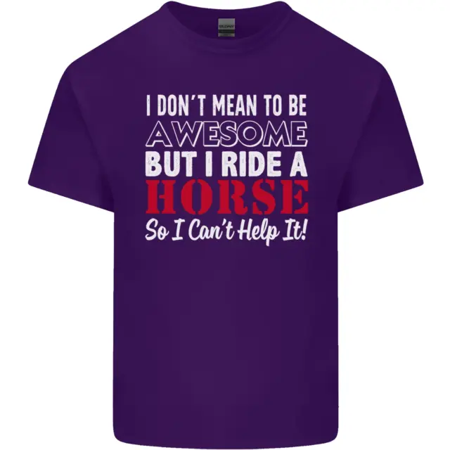 T-shirt top da uomo in cotone I Dont Mean to Be I Ride a Horse 9