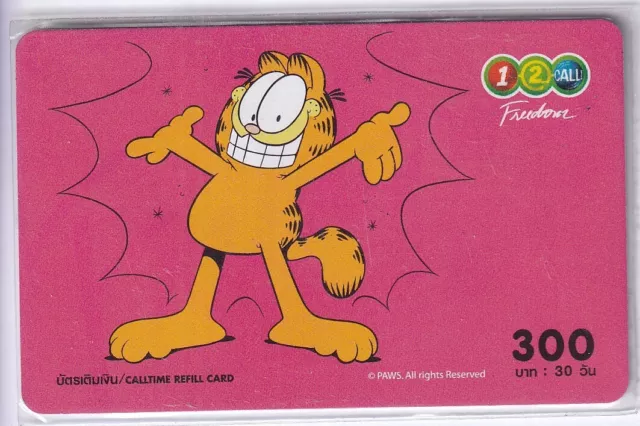 Bd Comics Telecarte / Phonecard .. Thailande 300Bht Chat Cat Garfield 2007 +N°