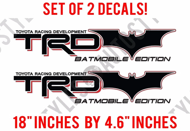 BATMAN BATMOBILE EDITION Toyota Racing Development TRD Decals fits ...