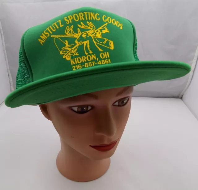 Amstutz Sporting Goods Kidron Green Snapback Trucker Hat Vintage Pre Owned St54