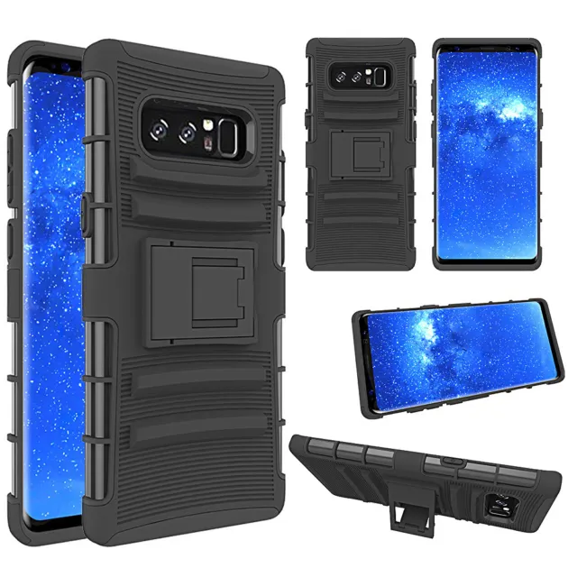 For Samsung Galaxy Note 8 Dual Layer Stand Hybrid Rugged Rubber Hard back Case