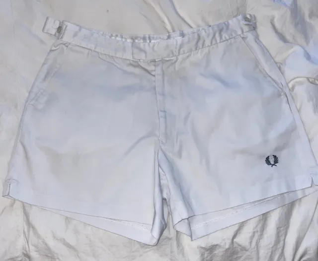 Vintage Fred Perry Men's White Tennis Preppy Shorts 70s 80s 36” ~Great Condition