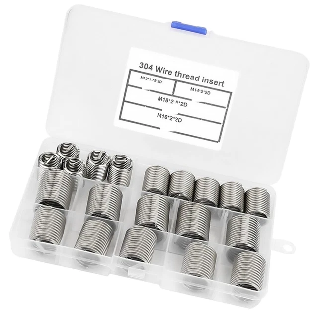 20 Pcs Thread Metric Inserts 20pcsm12 M18 Threaded Sheath M18 Tools Steel Wire