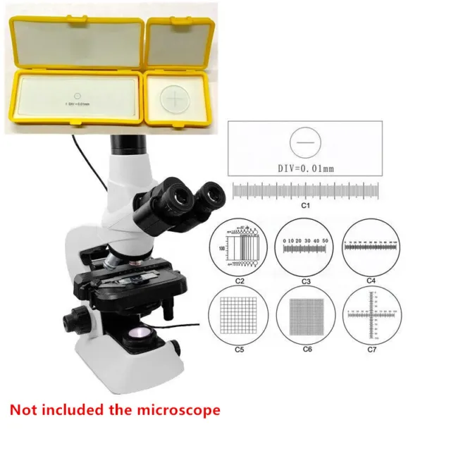 Microscope Accessories Stage Calibration Slide Eyepiece Ocular Micrometer C1-C7