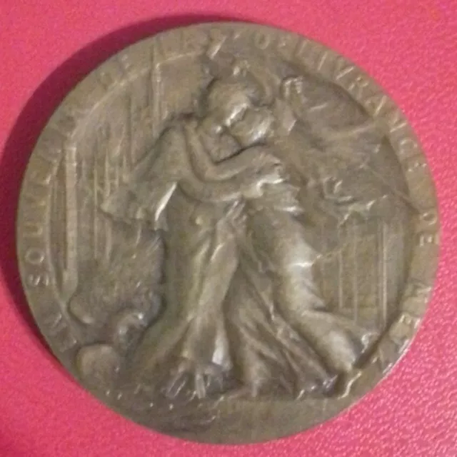 Médaille de table - METZ à ses libérateurs 19 novembre 1918 BOITE D ORIGINE