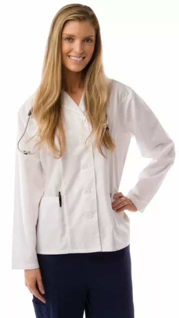 Women's Princess Cut Short Lab Coat Uniform