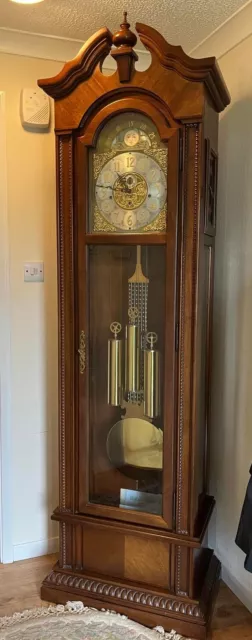 Magnificent Large Moonface Dial Longcase Clock By Hamiltons Usa