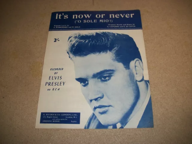 Elvis Presley- Its Now Of Never Sheet Music