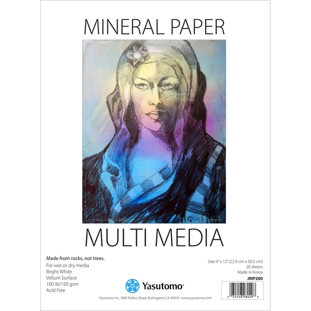 Yasutomo Multi-Media Mineral Paper Pad 9"X12" 20 SheetsJMP200