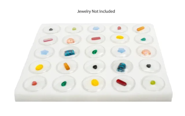 Novel Box Glass Top Black Jewelry Gemstone Display Case With Gem Jar Tray Insert 3
