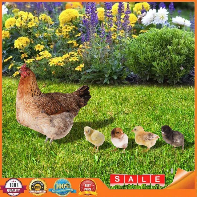 Acrylic Chicken Statue Stakes Art Crafts 2D Chicken Sculpture for Backyard Patio