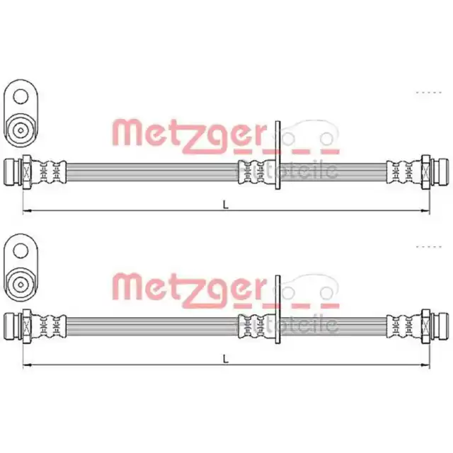 2X METZGER Tubos de Freno Trasero Interior Ambos Lados Para Mitsubishi Grandis