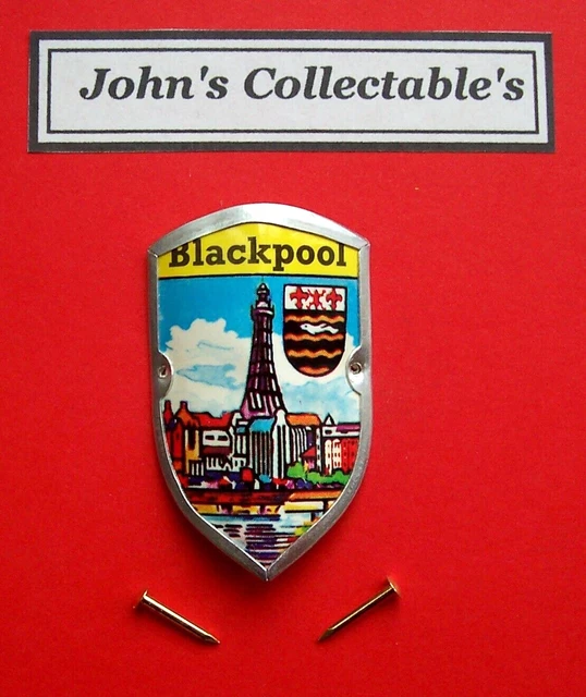 VINTAGE BLACKPOOL WALKING/ Hiking Stick Badge / Mount Lot 5 3.72