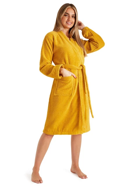 PEIGNOIR DE BAIN Femme Peignoir en Tissu ponge Absorbant 100