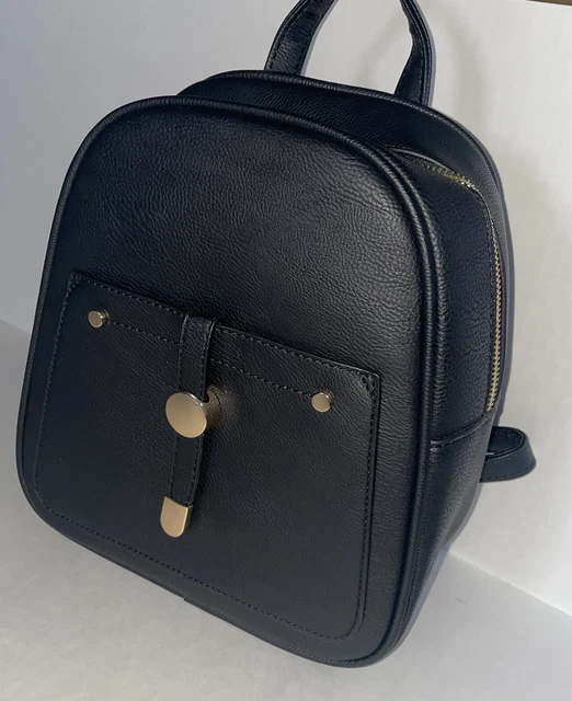 Faux Leather Convertible Purse Bag/Backpack Black 2