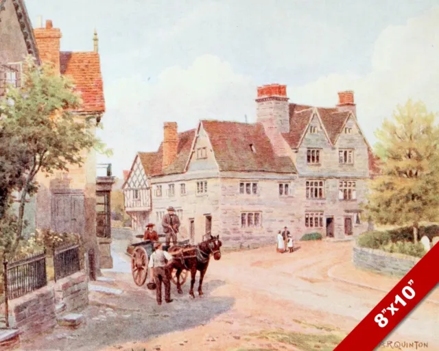 Old Falcon Inn Bedford England English Landscape Art Painting Real Canvas Print