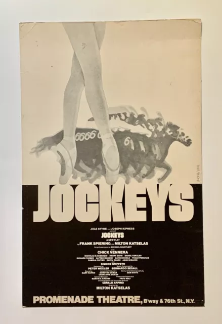 JOCKEYS Broadway Poster 1970’s Window Card Original Poster 14"x22" Cardboard