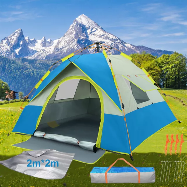 3-4 Personen Zelt Pop-up Zelt Wurfzelt Automatikzelt Strand Trekkingzelt Camping