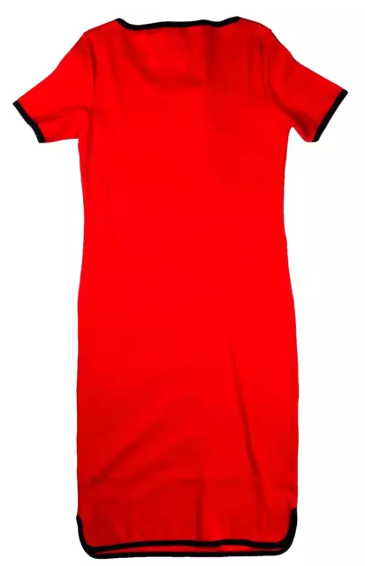 Loewe NWT Womens Red Knit Short Sleeve Round Neck Midi Dress Size Large 2