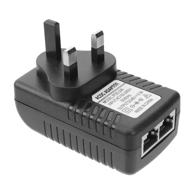 DC 48V 0.5A POE Injector Power Supply Over Ethernet Adapter with UK Plug for