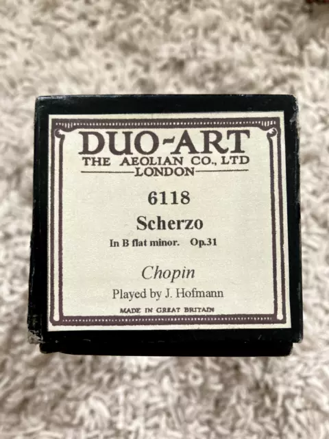 Duo Art The Aeolian Co Ltd 6118 Scherzo B flat Minor Op.31 Chopin by J Hoffman