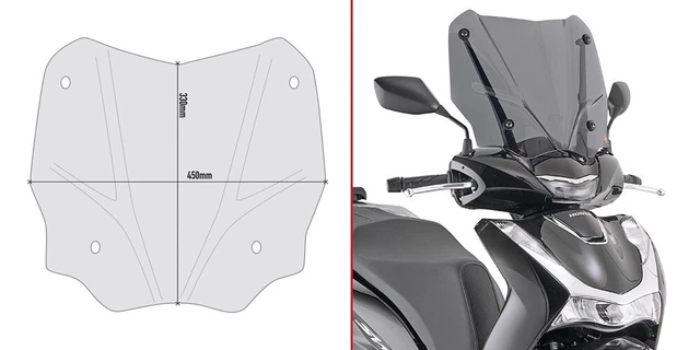Kit Attacchi Parabrezza Givi A311A Per Honda SH 125i - 150i (anni 2005-2008), Installazione A Incastro Senza Attrezzi