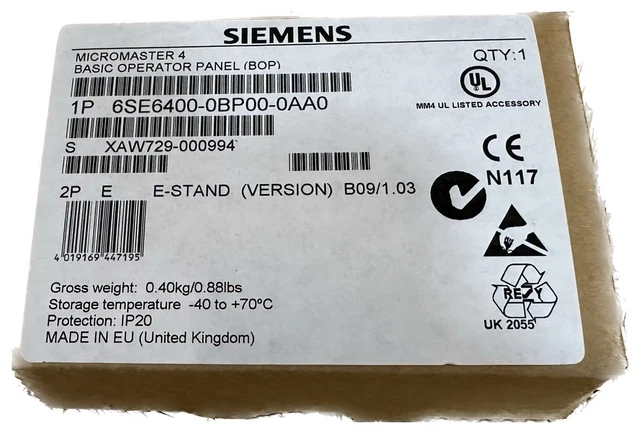 .MJ034 Pannello di controllo Pannello operatore Siemens 6SE6400-0BP00-0A0