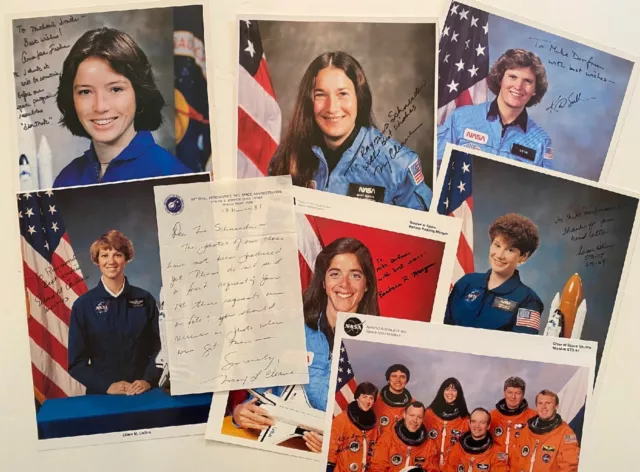 Group of seven women astronauts autographs