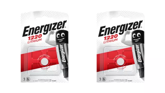 2 x Energizer 1220 CR1220 3V Lithium Coin Cell Batteries DL1220 KCR1220 BR1220