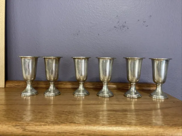 Set Of Six Towle Sterling Silver Shot Glasses / Cordials