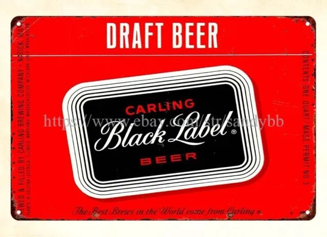 home decor accessories Carling Black Beer brewery man cave diner metal tin sign