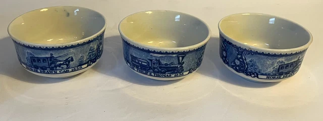 3 Baltimore & Ohio Railroad Centenary Scammells Lamberton  Bouillon Cups Bowls