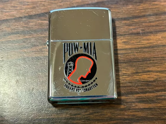 VTG 2000 Unfired Broken Seal Pow-Mia Polished Chrome Zippo Lighter