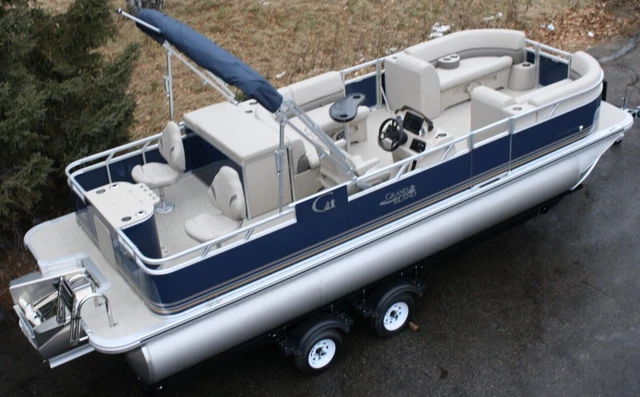 New triple tube 23  two tube pontoon boat with 200 hp and trailer