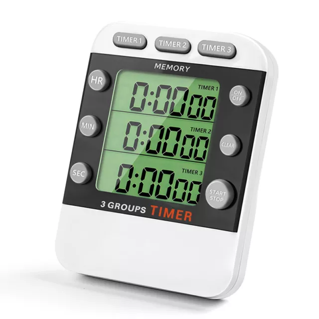 Digital Dual Kitchen Timer, 3 Channels Count /Down Timer, Triple Cooking5659