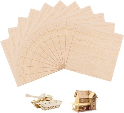 A 12Pz Fogli di Balsa Legno 300 x 200 x 1,5 mm Fogli di Tiglio Sottili Hobby Tavola di Legno Compensato per Artigianati Fai-da-Te Mini Modello di Aeroplano Casa Barca in Legno 
