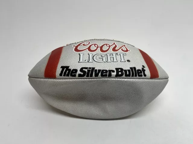 Coors Light Silver Bullet Baden Official Size Leather Football New 80s,  Beer