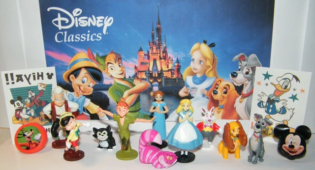 Disney Classic Movie Figure Set of 10 Peter Pan, Alice in Wonderland, Pinocchio