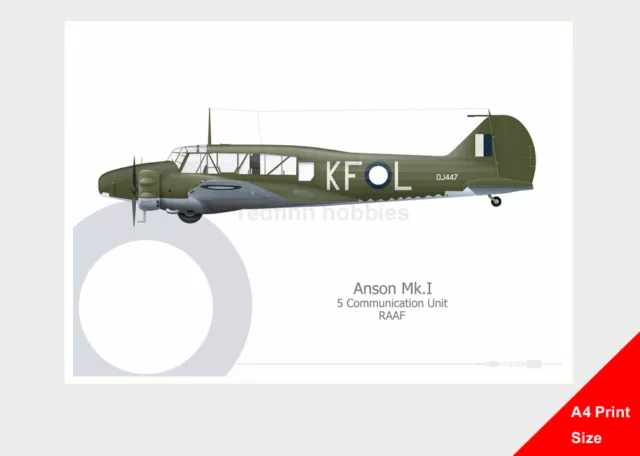 Warhead Illustrated Anson Mk.I 5 Communication Unit A4 Aircraft Print
