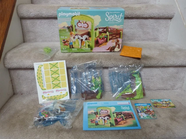 PLAYMOBIL SPIRIT RIDING Free Abigail & Boomerang with Horse Stall 9480 Open Box EUR 17,75 