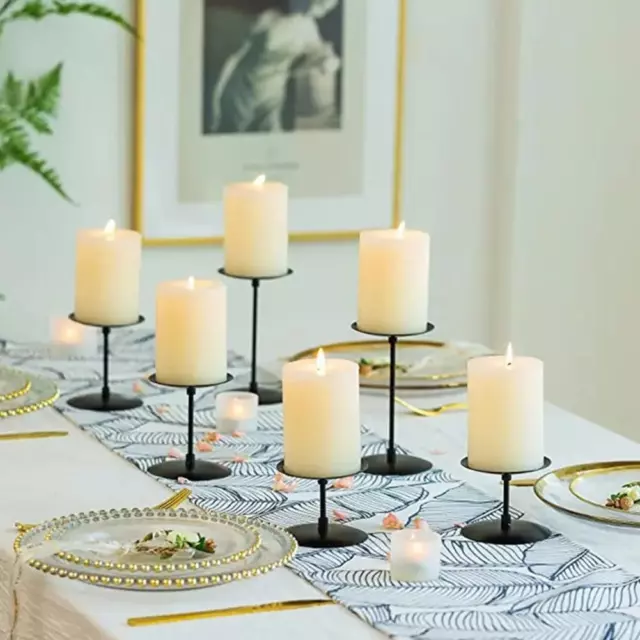 3PCS Candle Holders Iron Candle Stands Tall Pillar Decorative Candlestick New W1