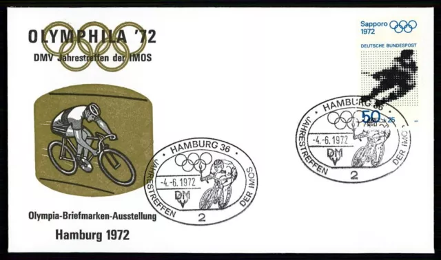 BRD 1972 OLYMPIADE MÜNCHEN & SAPPORO RADFAHREN CYCLING HAMBURG EISHOCKEY hy65