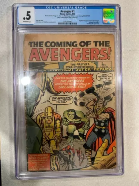 Avengers #1 CGC 0.5 1963 0360383002 1st app. the Avengers