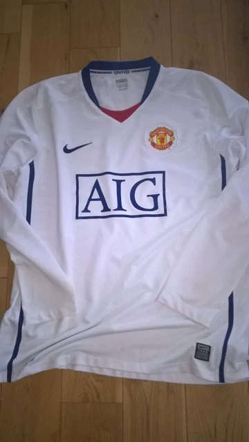 MANCHESTER UNITED AIG White Long Sleeve Football Shirt