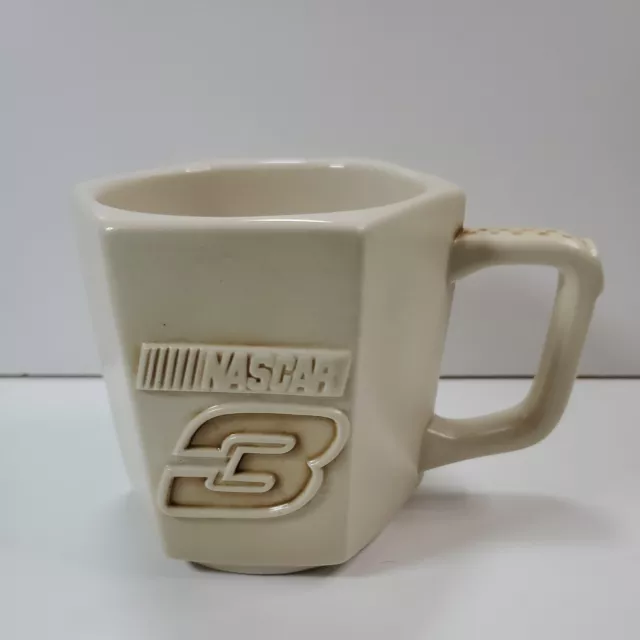 Vintage Dale Earnhardt Sr #3 Embossed NASCAR Coffee Mug Cup 3D Lug Nut