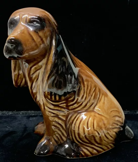 Vintage Brazilian Ceramic Dog Blood Hound Made in Brazil Animal Figurine Brown