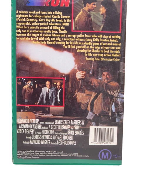 RUN [VHS] HOLLYWOOD Pictures Video Big Box Ex-Rental Tape Patrick ...