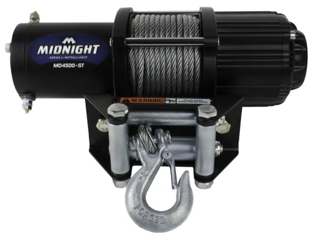 VIPER Midnight UTV/ATV 4500lb Winch Kit 1.8 HP 50 feet Steel Cable Winch